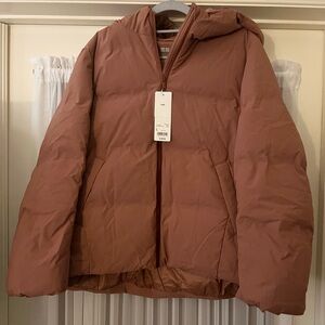UNIQLO Seamless Down Parka Puffer Jacket Orange Rust Size L